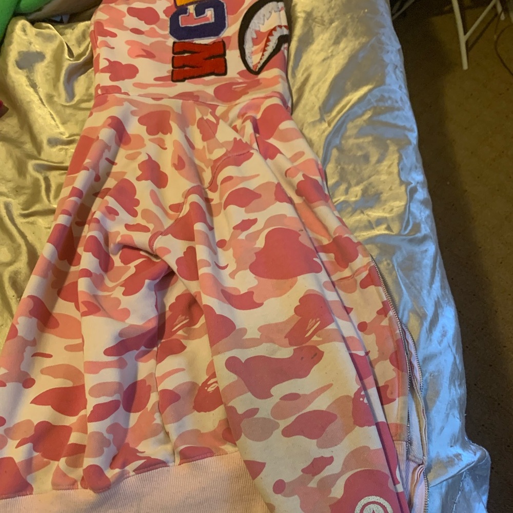 Pink bape hoodie
